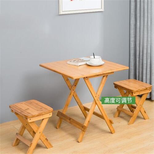 60*60cm bamboo dining table Potable Folding desk square table with chairs