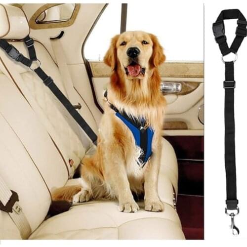 Safety Dogs Car Seat Belt Vehicle Cats Harness And Lead Leash Adjustable Travel Clip Strape Puppy Accessories Multi-Function