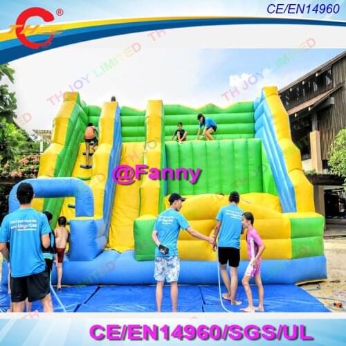 Free air shipping to door!multi funplay park game giant inflatable cliff jump for sale, inflatable climb and jump and slip games