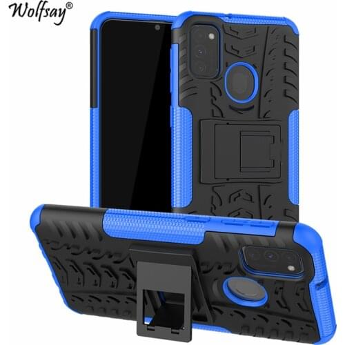 Wolfsay Case For Samsung Galaxy M21 Case Galaxy M21 Shockproof Rubber Hard PC Defender Armor Cover For Samsung Galaxy M21 Cover