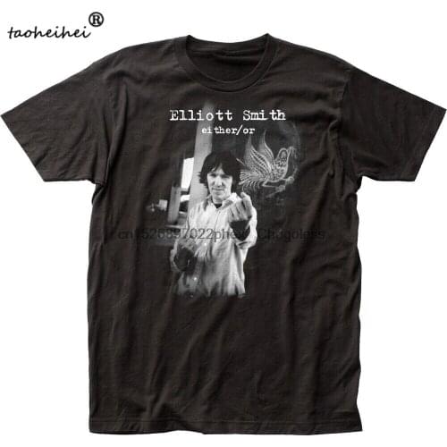 Elliott Smith EitherOr Fitted Jersey T-Shirt Black S
