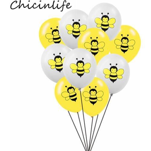 Chicinlife 10Pcs 12inch Bee Latex Balloons Birthday Party Decor Baby Shower Kids Favors Toy Globos Gift Honeybee Theme Supplies