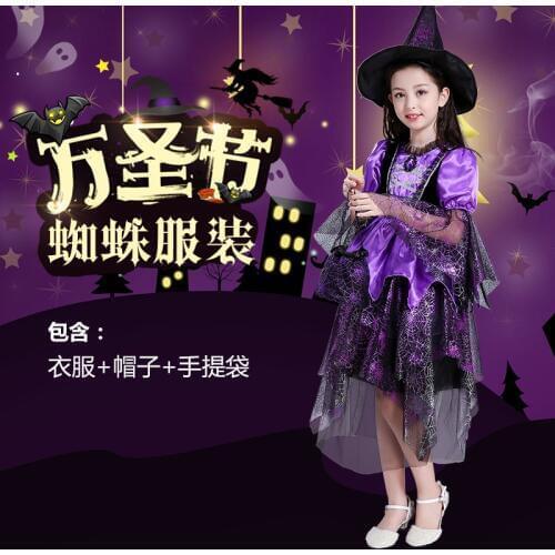 Halloween childrens clothing little witch cosplay witch masquerade clothes girls role-playing costumes