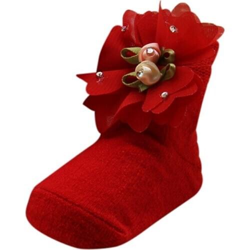 Kids Baby Girl Frilly Warm Lace Tutu Socks Infant Newborn Toddler Lace Ruffled Solid Ankle Socks Christmas Gift