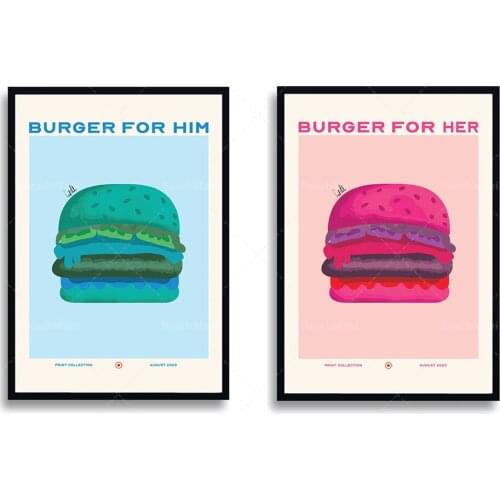 Illustration de nourriture / Affiche d'illustration de hamburger