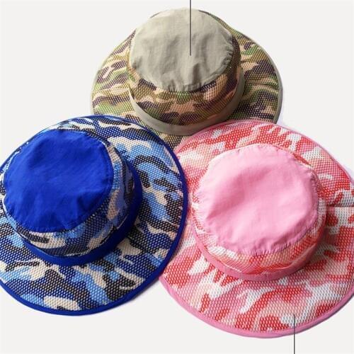 Camouflage Kids Boy Girl Bucket Sun Hat Neckflap Summer Ultra Wide Brim UV Protection Cap Stay On Protect Face Neck