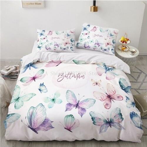 Beautiful Butterfly Bedding Set Animal Fantasy 3d Duvet Cover Sets Comforter Bed Linen Queen King Single Size Luxury Fashion