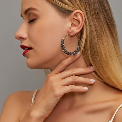 Modyle 2020 New Big Circle Round Hoop Earrings for Womens Fashion Statement Golden Punk Charm Earrings Party Jewelry