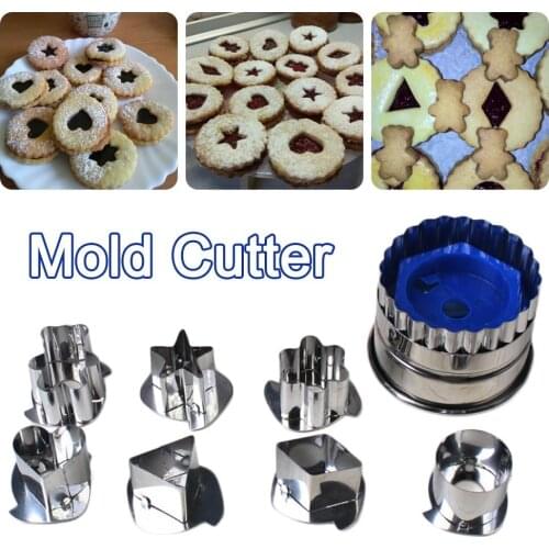 Baking Mold Set Cake Biscuit Molds Cookie Cutter For Home Kitchen DIY Baking Stainless Steel 7PCS/Set DIY Dessert Maker