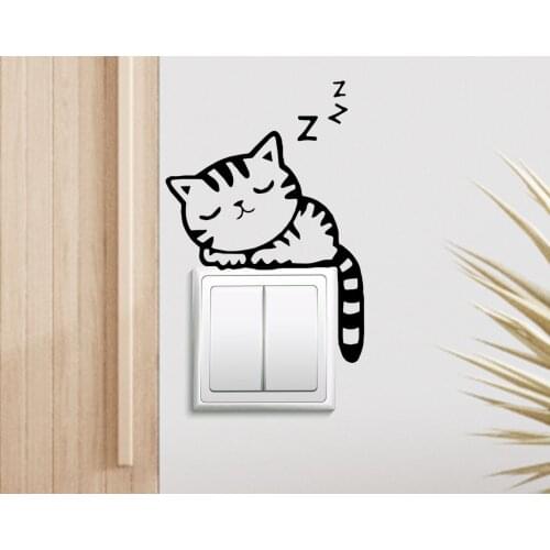 BK Home Sleeping Cat Design Wall Sticker-1