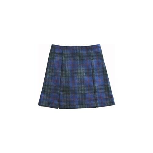 New Spring Summer Preppy Style Skirt Women High Waist Blue Plaid Skirts Fashion Sweet Plus Size Mini Skirt Female XS-5XL