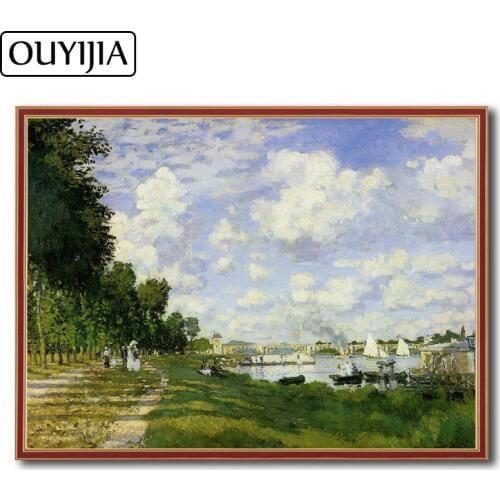 OUYIJIA 5D DIY Monet Character Landscape Decorative Diamond Famous Painting Embroidery Picture Of Rhinestone Decoration Mosaic