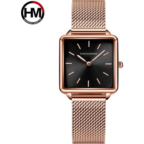 Drop Shipping Japan Movement Women Rose Gold Simple Fashion Casual Brand Wristwatch Luxury Lady Square Watches Orologio da donna
