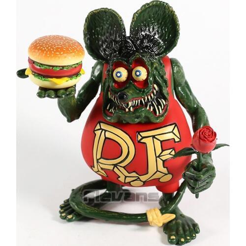 RF Mouse Rat Fink Hamburger & Rose PVC Action Figure Collectible Model Toy