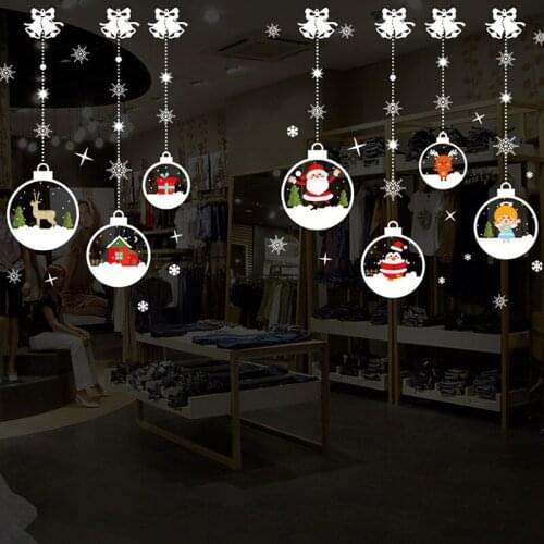 Christmas crystal ball DIY pendant Santa Elk window wall sticker glass door and window store decoration wall sticker