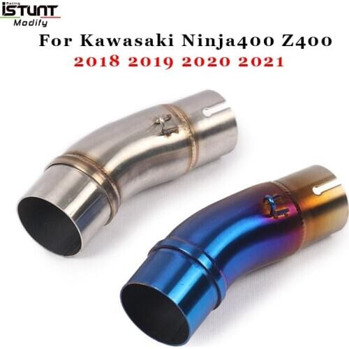 Slip On For Kawasaki Ninja400 Ninja 400 Z400 2018 - 2021 Middle Link Tube Motorcycle Escape Exhaust Pipe Modified 51mm interface
