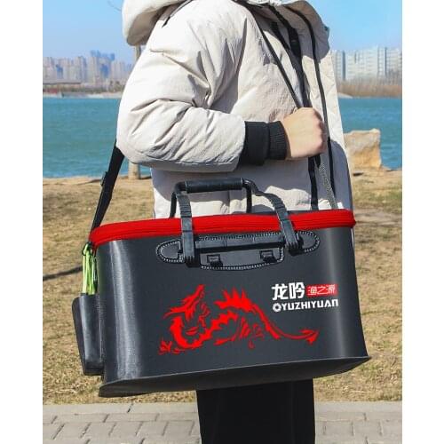 Portable Fishing Bucket Bag EVA Fishbox Handle Folding Outdoor Water Box Live Fish Bucket Thicken Fishing Tank Fishing Gear Bag