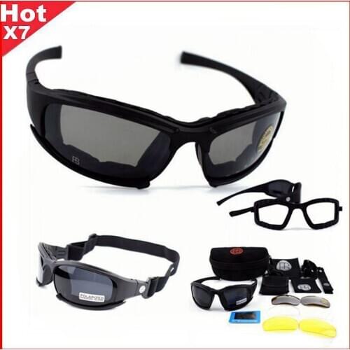 Tactical Glasses X7 Polarized Sunglasses Airsoft Paintball Hiking Military Goggles Hunting Shooting Eyewear With 4 lens