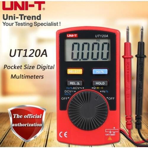 UNI-T UT120A pocket size digital multimeter/resistance, frequency,diode test/on-off beep/relative measurement/automatic shutdown