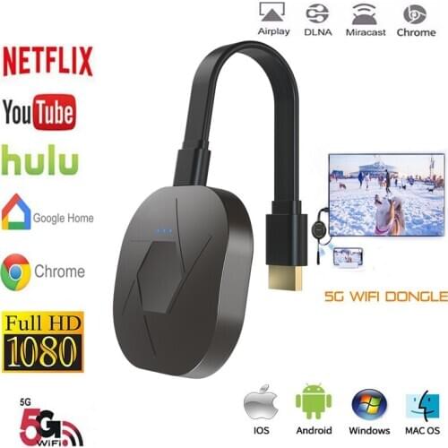 Wifi Display Receiver Wireless TV Stick G33Y-1 2.4G/5G Dongle Receiver 1080P HDMI DLNA Miracast Adapter for Android iOS