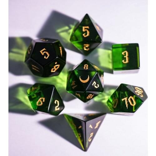 Green Peridot COC Running Group Dice DND Dice TRPG Board Game Cthulhu Table Game Twenty-sided Customization
