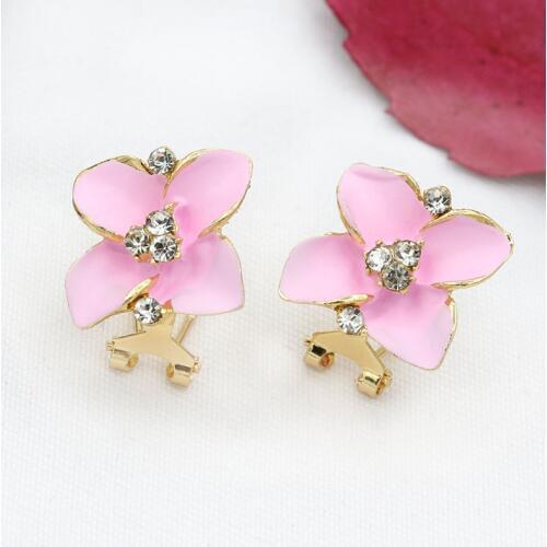 Flower Stud Earrings Crystal Cubic Zircon Earrings For Women Blue Gold Color Rhinestone Earring Fashion Accessories Pendientes