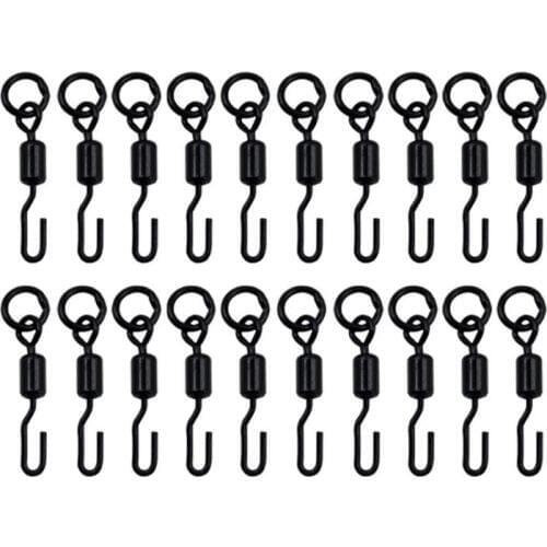 20pcs Spinner Swivel for Ronnie Rig Carp Fishing Tackle Accessories Tool Quick Change Swivels Tackle Accessories Fishing pesca