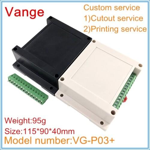 4pcs/lot din rail project box 115*90*40mm ABS plastic instrument housing cases with terminal block for one board computer design