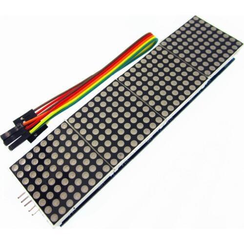 5pcs/lot MAX7219 Dot Matrix Module For Microcontroller 4 In One Display with 5P Line