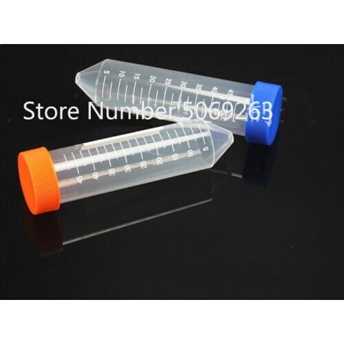 50 pieces/pack 50mL Centrifuge tube Plastic Bullet-shape Laboratory Centrifugal Test tube