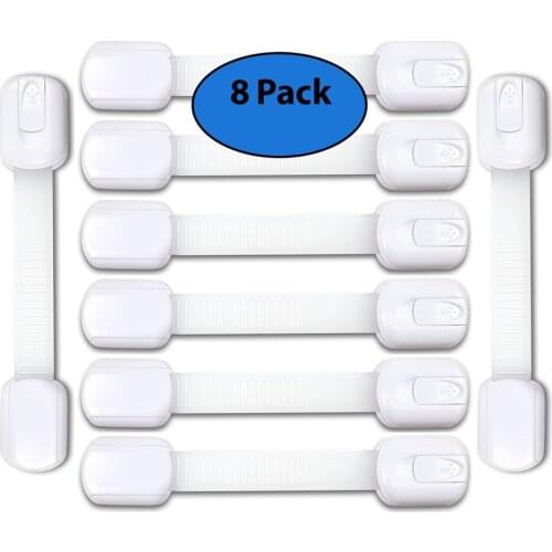 8PCS Adjustable Child Safety Locks Childproof and Baby Proof Cabinets Appliances Drawer with Extra Strong 3M Adhesive Child lock
