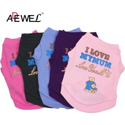 ADEWEL Spring And Summer Pure Cotton Round Neck Text Printing Cartoons Roupa Cachorro Dog Clothes For Small Dogs Perros Ropa L