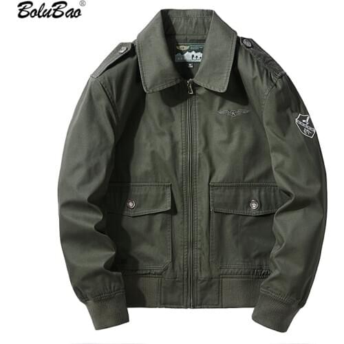 BOLUBAO Fashion Brand Men Solid Jackets Winter New Mens Military Style Zipper Pocket Jacket Coat Cotton Casual Jackets Male