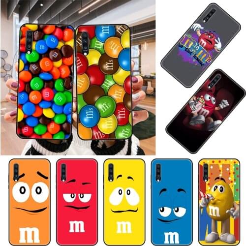 Phone Case For Samsung Galaxy A 50 51 71 70 80 7 5 10 40 20 30 41 21 S E Black Cover Bumper Art Back Trend M&Ms Chocolate
