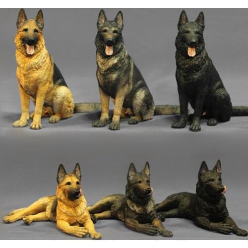 Simulation 1:6 German Shepherd Dog Pets Animal Figure Model Toy Collector Decor Home Decor Figurine Decoration Gift For Kids