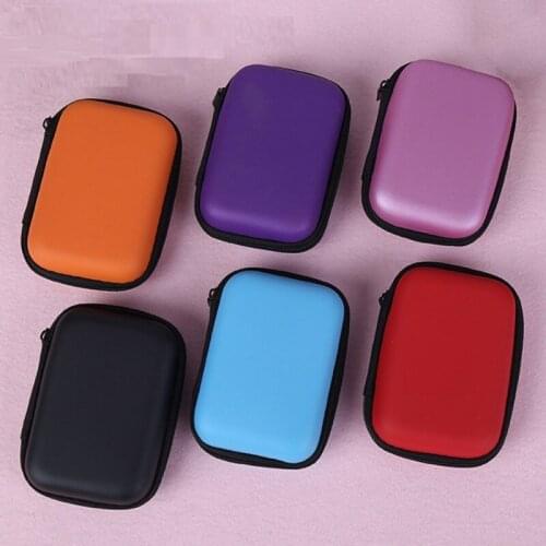 Multifuction Rectangle Earphone Storage Bags Mini Cute Coin Purse Portable Headphone Box Zipper Style USB Cable Organizer Case