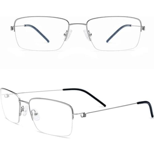 Belight Optical New Arrival Half rimless Screwless Titanium Alloy Mens Frame Rimless Glasses Prescription Eyeglasses 28623
