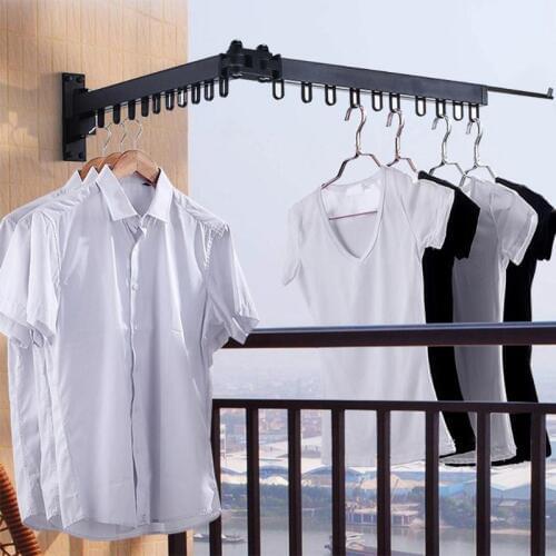Wall Hanging Clothes Horse Folding Clothes Rack Indoor & Outdoor Drying Rack Telescopic Hangers For Clothes Balcony Clotheslines
