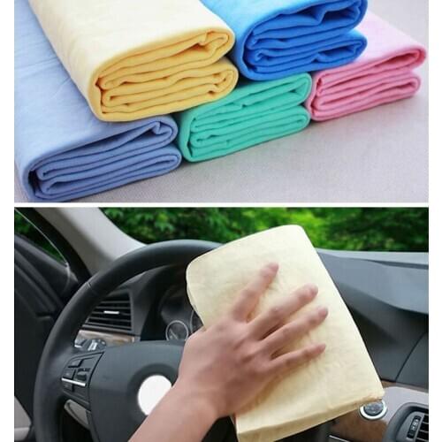 Newcomdigi Magical Auto Care Suede PVA Deerskin Chamois Towels Car Cleaning Towel Wash Cloth Sponge Super Absorbent Color Random