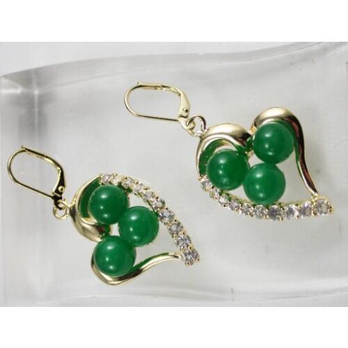 New Style!Free shipping 8MM Dark Green Jewelry Drop Earring