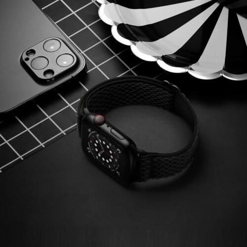 Solo Nylon Watchbands For Apple Watch 6 Band SE Strap 40mm 44mm Stretchy Elastic Wristband For Applewatch 3 42mm 38mm iWatch 5 4