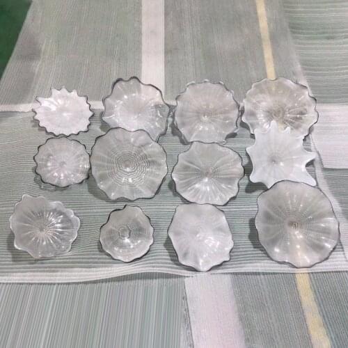 Modern Wall Mounted Hanging Plate White Color Black Edge Wall Art Home Decoration Murano Glass Platters Wall Sconce