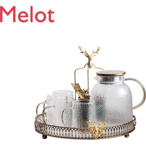 Light Luxury Water Cup Set Set Full Cup Home Cup Nordic Cold Kettle Heat-resistant Glass Simple Living Room Water Durable