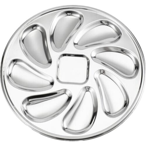 Stainless Steel Oysters Dinner Plate Slots Clam Oyster Serving Grilling Pan Restaurant Grill Steel Oyster Plate Oyster Plate