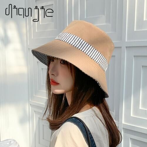 2021splice STRIPED spring Womens bucket hat Unisex Bob Caps Hip Hop Gorros Mens panama Summer Hat Beach Sun Fishing boonie cap