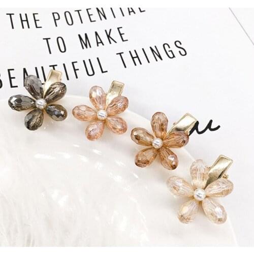 Luxury Pearl Hair Claw Clamps Flower Hairpins Crab Retro Hair Clips Hair Accessories For Women Girl Mini Small Barrettes