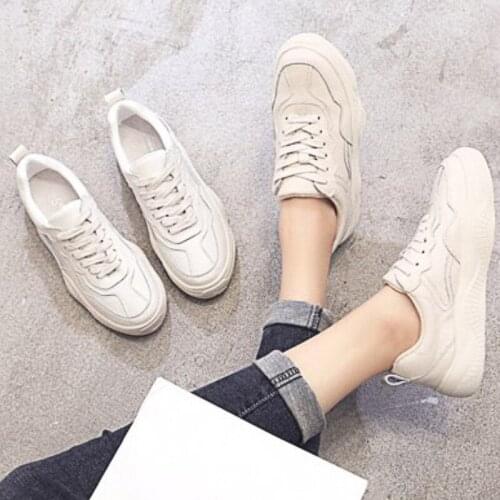 Womens White Shoes Joker 2021 New Spring Platform Sneakers Plus Size 41-43