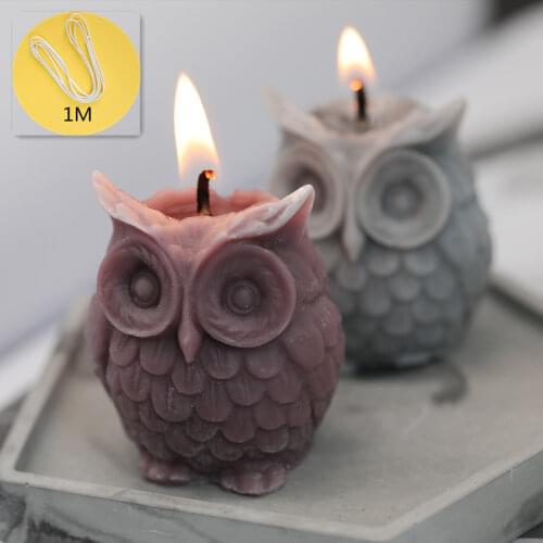 1PC 3D Silicone Owl Candle Mold DIY Handmade Resin Mold for DIY Candle Handmade Craft Making Plaster Wax Candle Owl Shape Mould