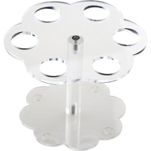 1pcs 6 Holes Acrylic Ice Cream Cone Stand Holder Transparent Promotion