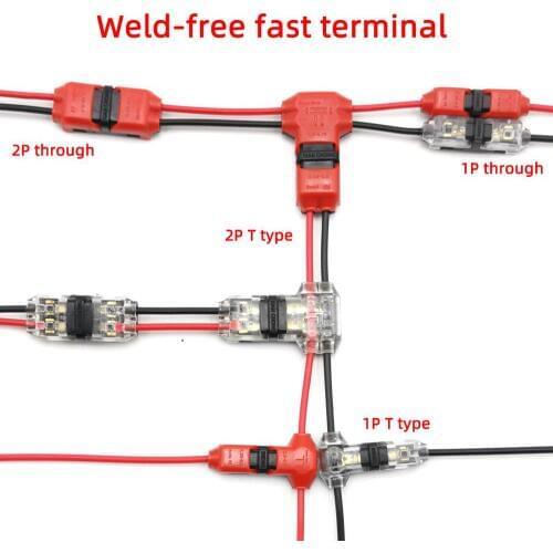 10pcs Quick Splice Wire Wiring Connector for AWG22-18 1-2pin LED Strip Wire Cable Electrical Crimp Terminal Blocks Conductor